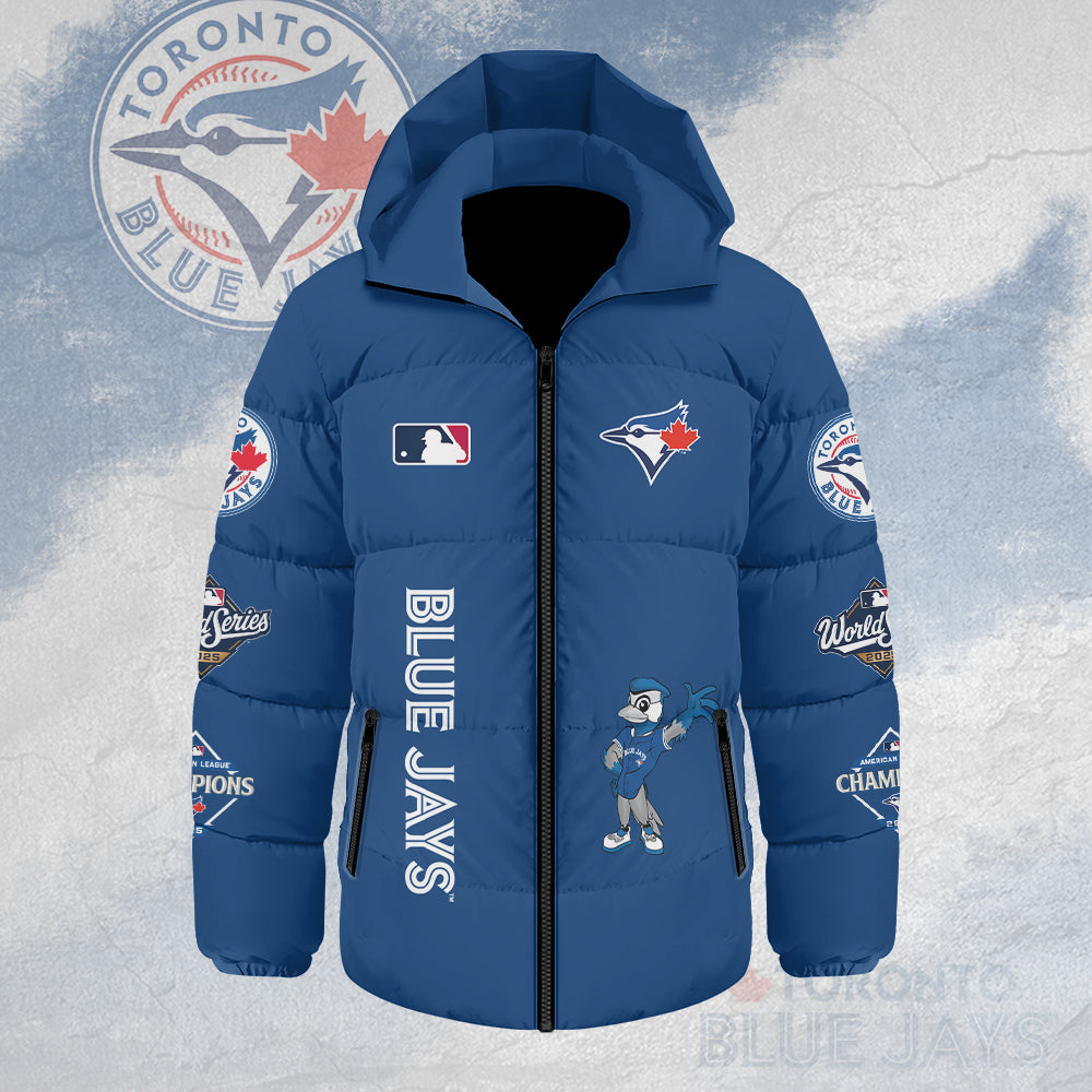 Toronto Blue Jays 2025 American League Champions Thickened Down Hooded Jacket – HOATT14695