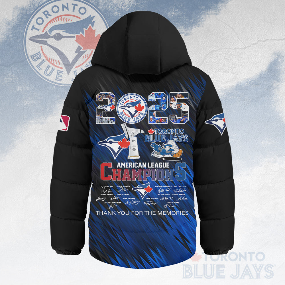 Toronto Blue Jays 2025 American League Champions Thickened Down Hooded Jacket – HOATT14696