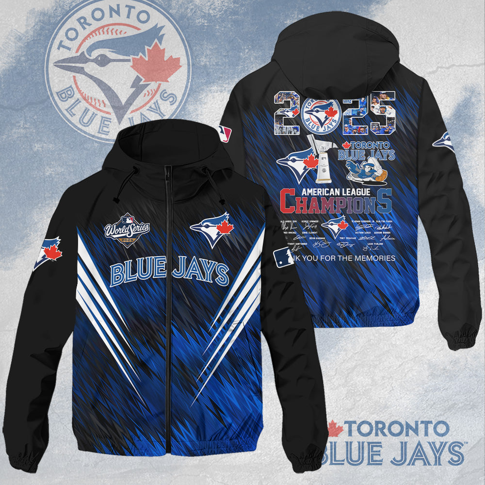 Toronto Blue Jays 2025 American League Champions 3D Windbreaker Jacket – HOATT14625