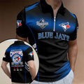 Toronto Blue Jays 2025 American League Champions Zip Polo Shirt – HOATT14909