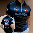 Toronto Blue Jays 2025 American League Champions Zip Polo Shirt – HOATT14909