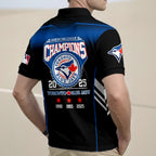 Toronto Blue Jays 2025 American League Champions Zip Polo Shirt – HOATT14909