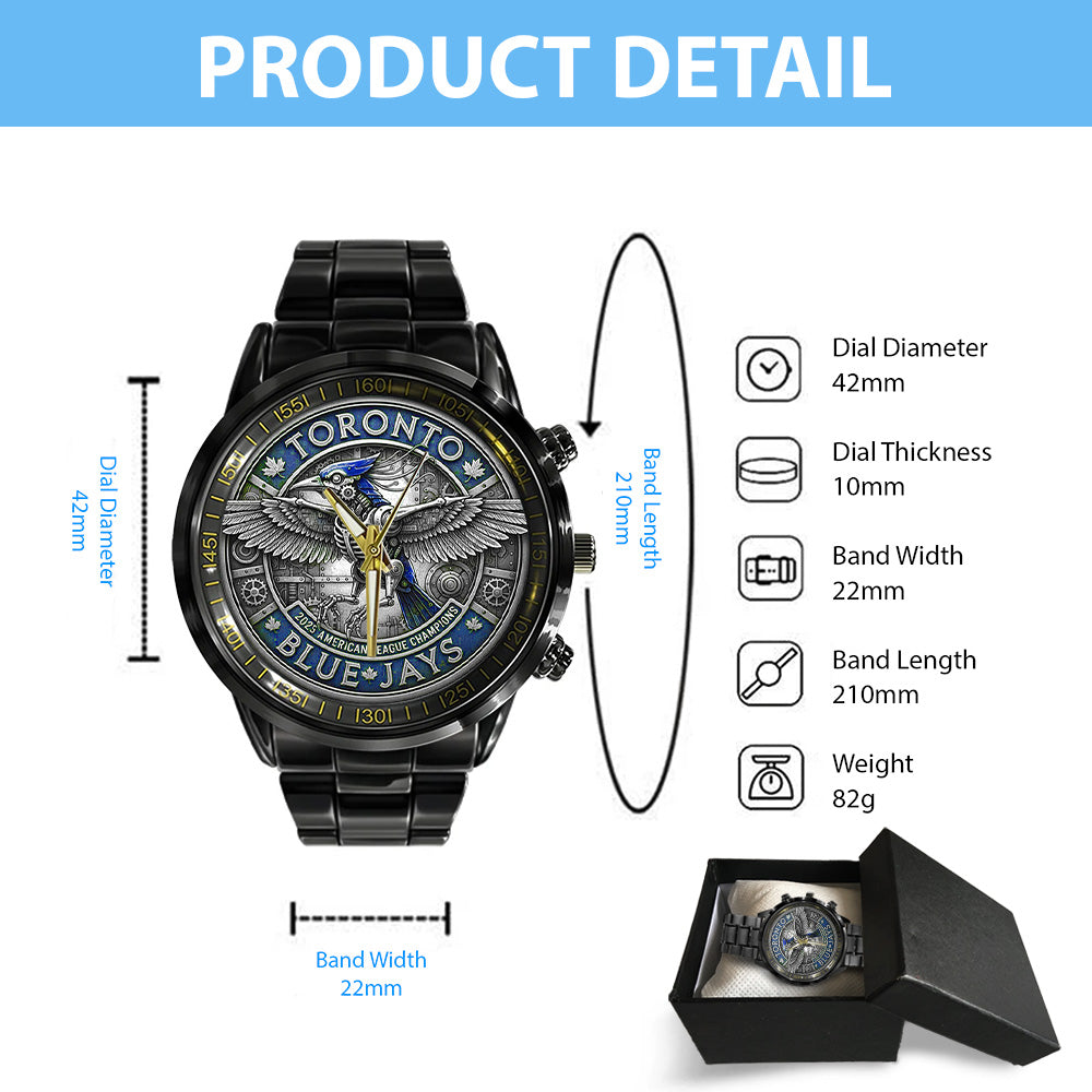Toronto Blue Jays World Series 2025 Black Stainless Steel Watch – TANTN18634