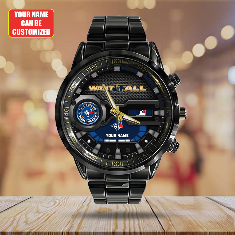 Personalized Toronto Blue Jays World Series 2025 Black Stainless Steel Watch – TANTN18663
