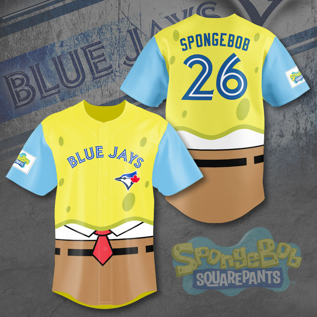 Toronto Blue Jays x SpongeBob SquarePants Baseball Jersey – TANTN22462