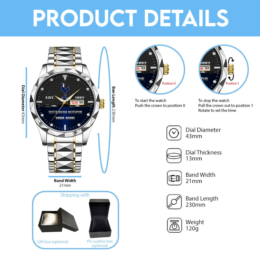 Personalized Tottenham Hotspur FC Alloy Luxury Quartz Watch – TANTN15466