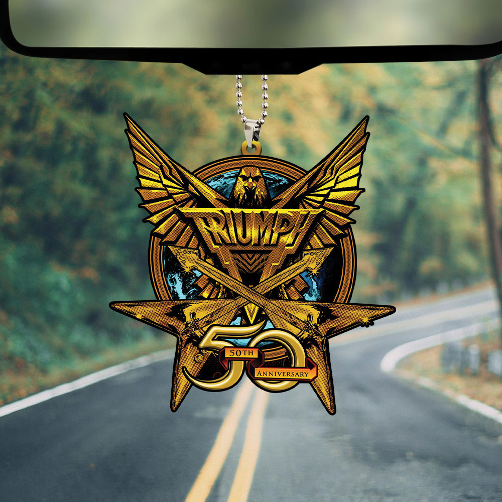 Triumph 50th Anniversary Custom shape 2-sided Acrylic Car Ornament – GNE8077