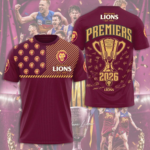 Brisbane Lions 2026 AFL Premiers 3D Apparel – TMTHU9813