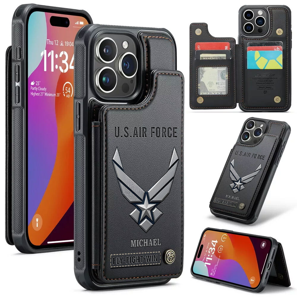 Personalized US Air Force Leather Wallet Phone Case – MAITM12909