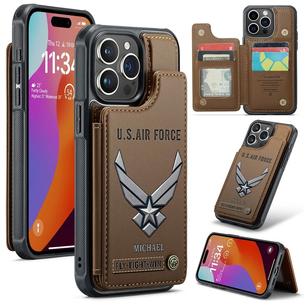 Personalized US Air Force Leather Wallet Phone Case – MAITM12909