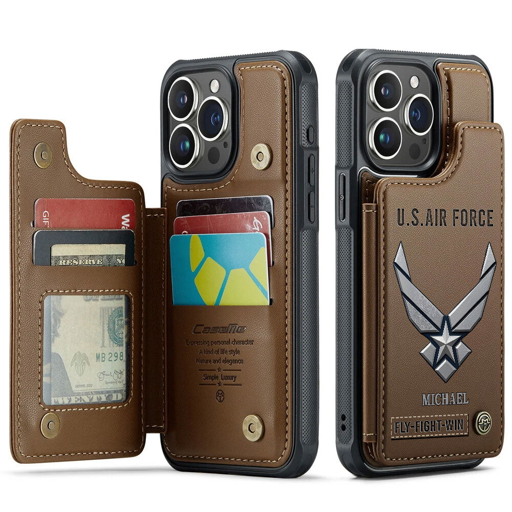 Personalized US Air Force Leather Wallet Phone Case – MAITM12909
