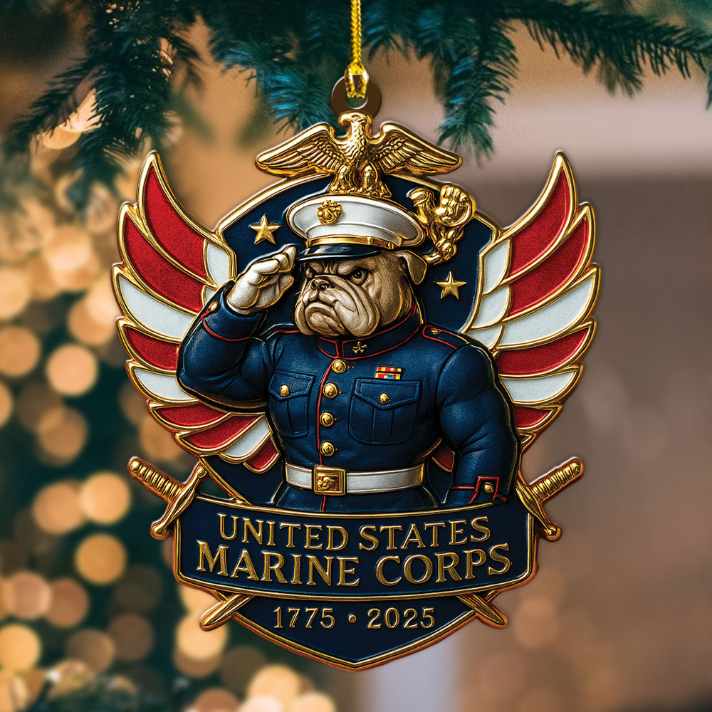 US Marine Corps 2025 Custom Shape 2-sided Acrylic Ornament – MAITM13746