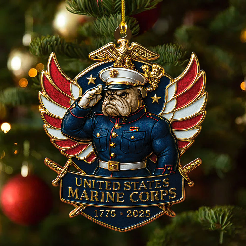 US Marine Corps 2025 Custom Shape 2-sided Acrylic Ornament – MAITM13746