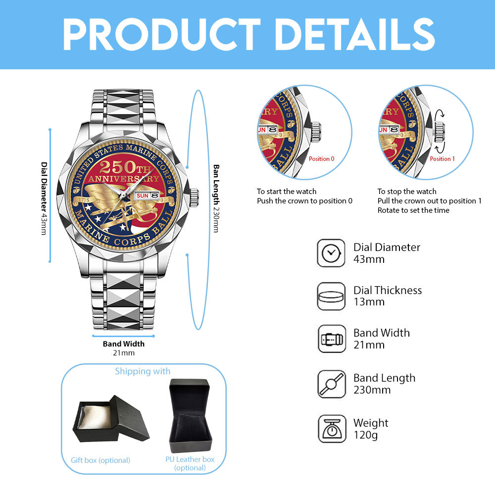 US Marine Corps Alloy Luxury Quartz Watch – MAITM 12344