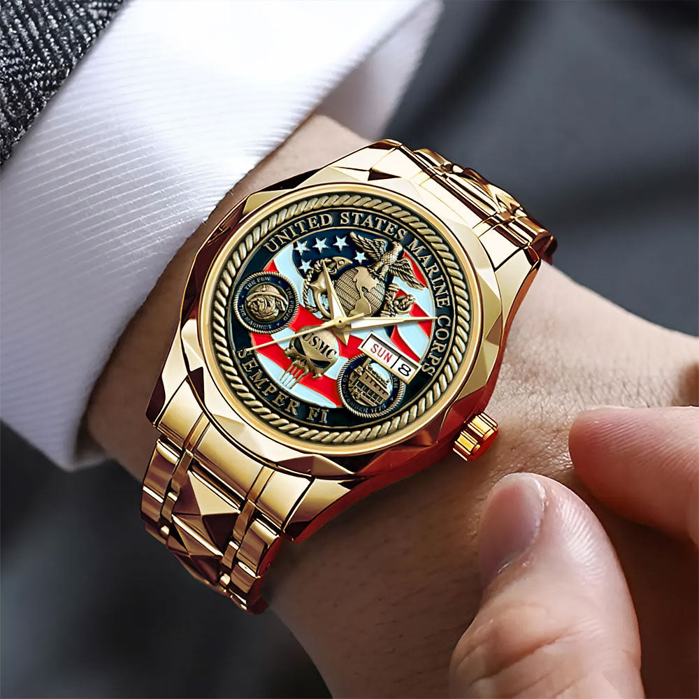 US Marine Corps Alloy Luxury Quartz Watch – MAITM12594