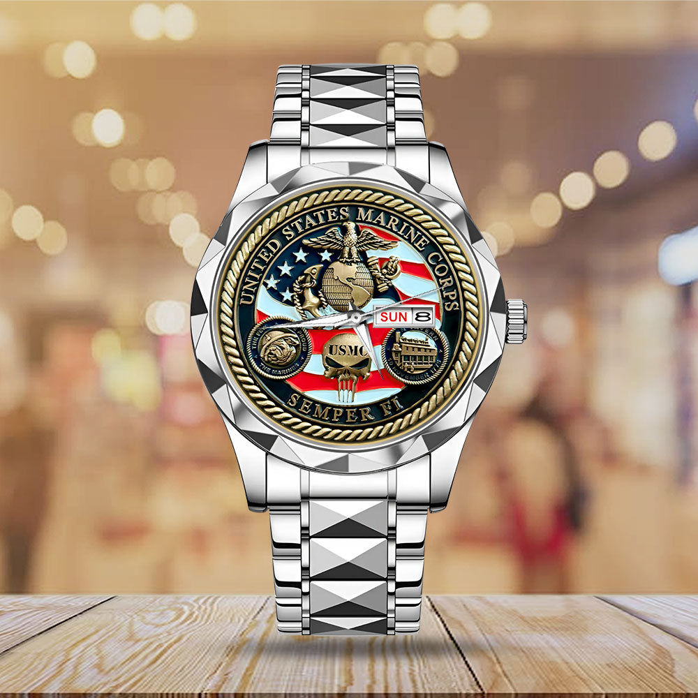 US Marine Corps Alloy Luxury Quartz Watch – MAITM12594