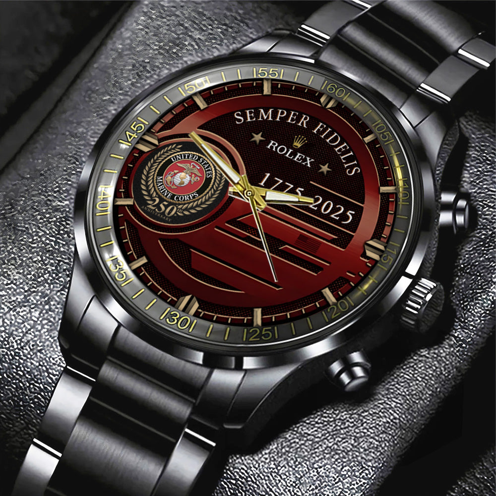 US Marine Corps x Rolex Black Stainless Steel Watch – MAITM 12338