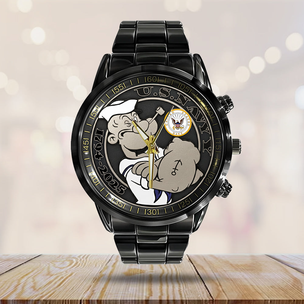 US Navy Black Stainless Steel Watch – TMTHU1003