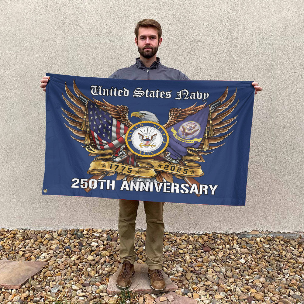 US Navy 250th Anniversary 3D Double-side House Flag – MAITM12709