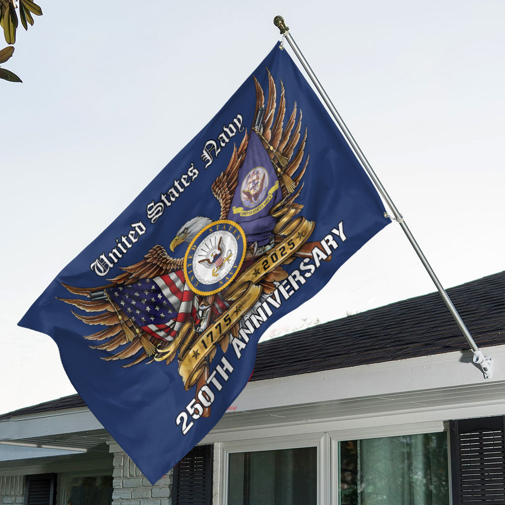 US Navy 250th Anniversary 3D Double-side House Flag – MAITM12709