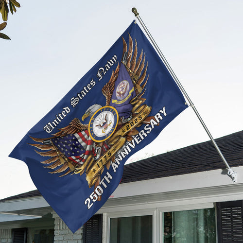 US Navy 250th Anniversary 3D Double-side House Flag – MAITM12709