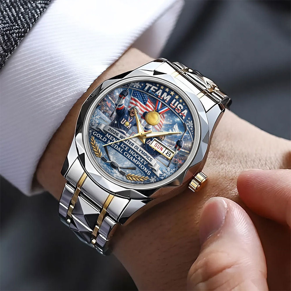 USA Men's Hockey 2026 Winter Olympics Gold Medal Alloy Luxury Quartz Watch – MAITM14917