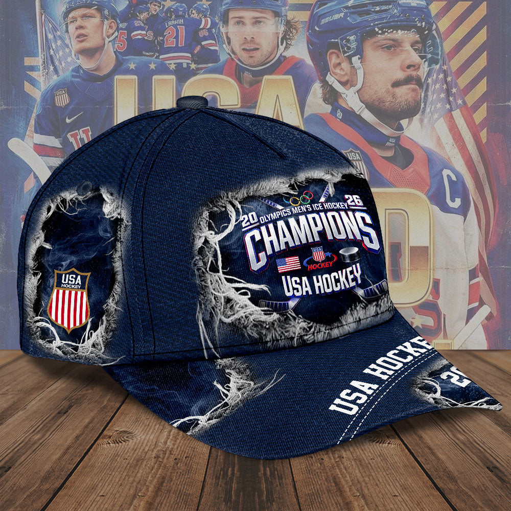 USA Men's Hockey 2026 Winter Olympics Gold Medal Classic Cap – TMTHU4056
