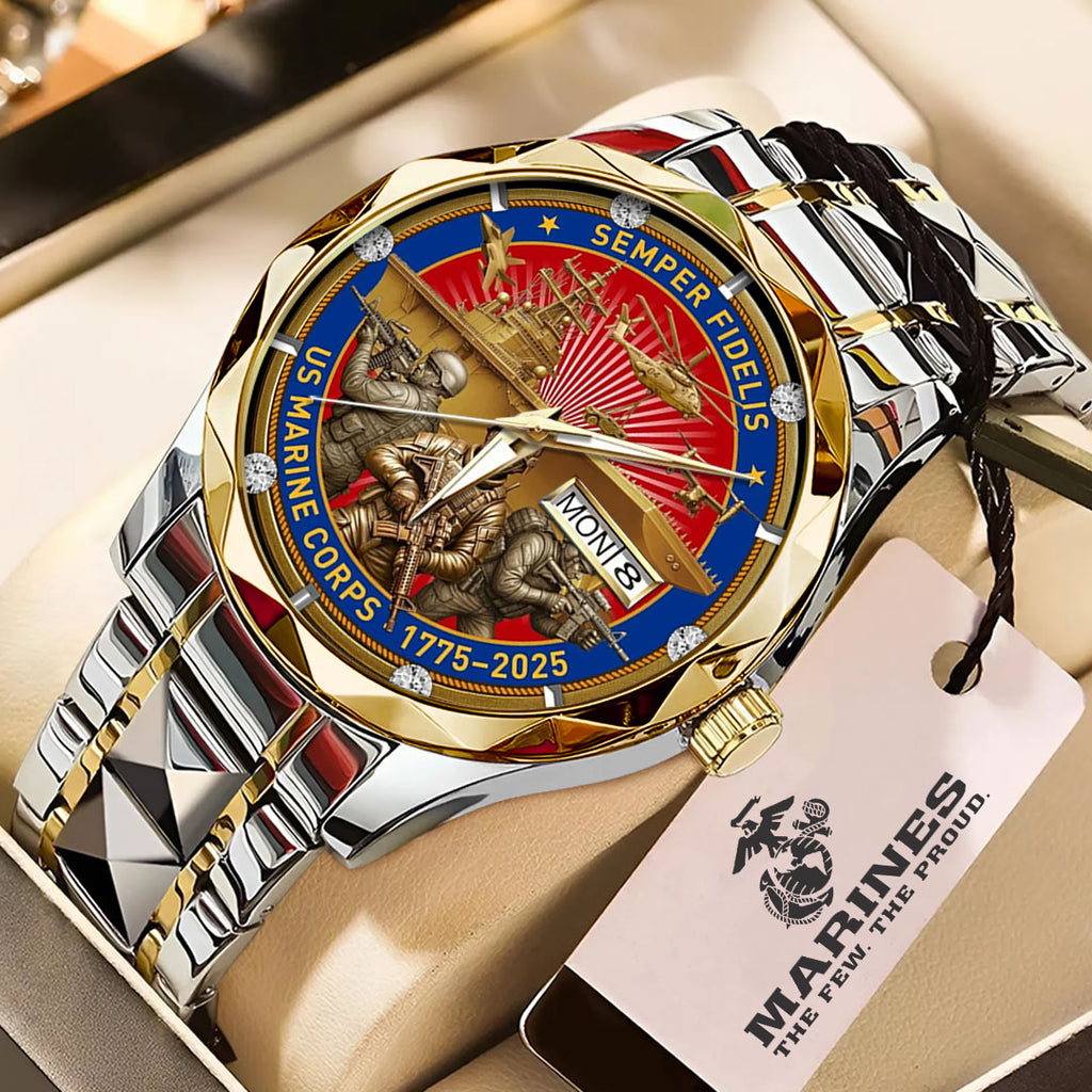 US Marine Corps 250th Anniversary 2025 Alloy Luxury Quartz Watch – TMTHU836
