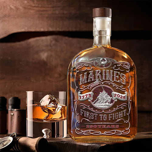 US Marine Corps 250th Anniversary 2025 25oz Empty Whiskey Bottle – TMTHU686
