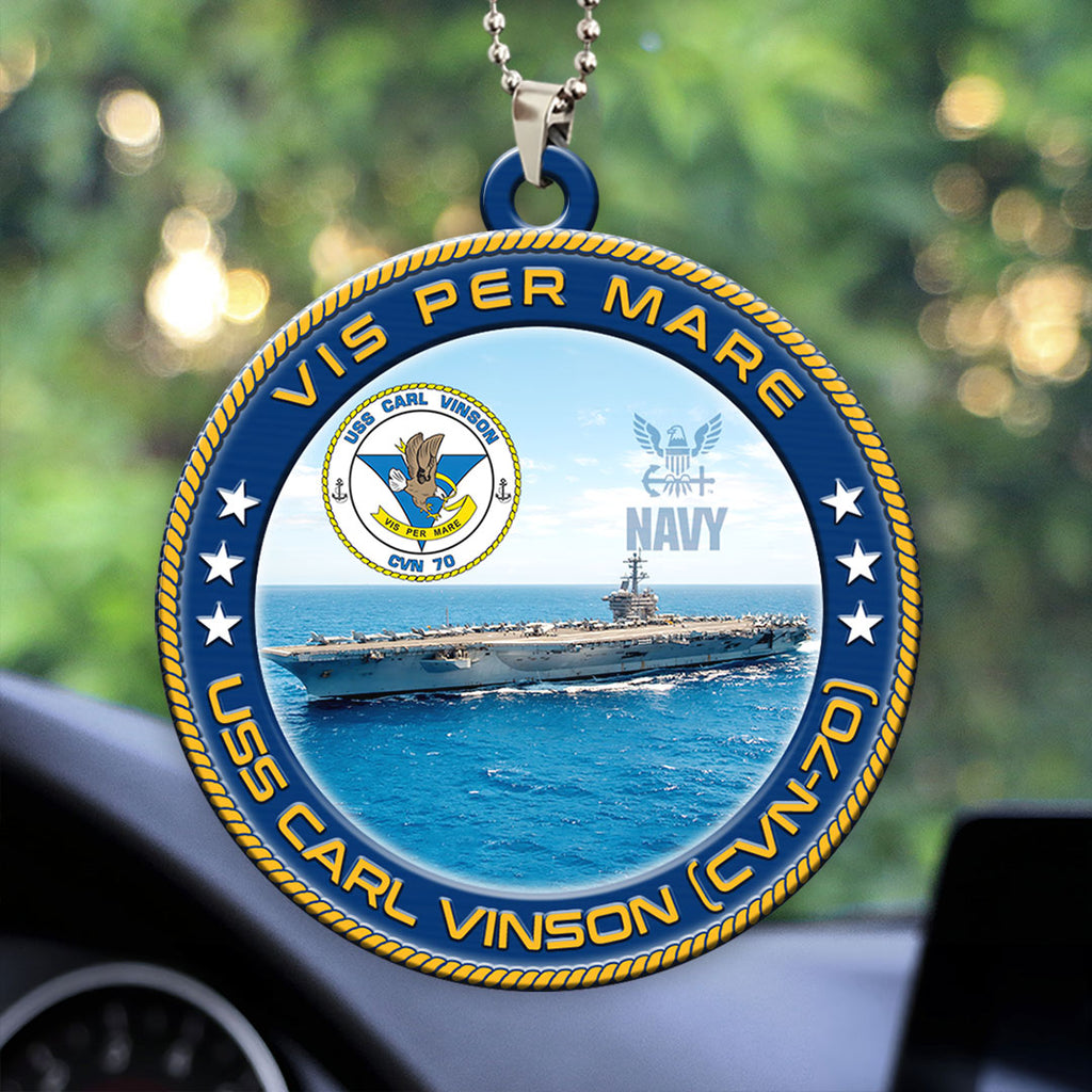 USS Carl Vinson (CVN-70) Custom Shape 2-sided Acrylic Car Ornament – HOATT13205