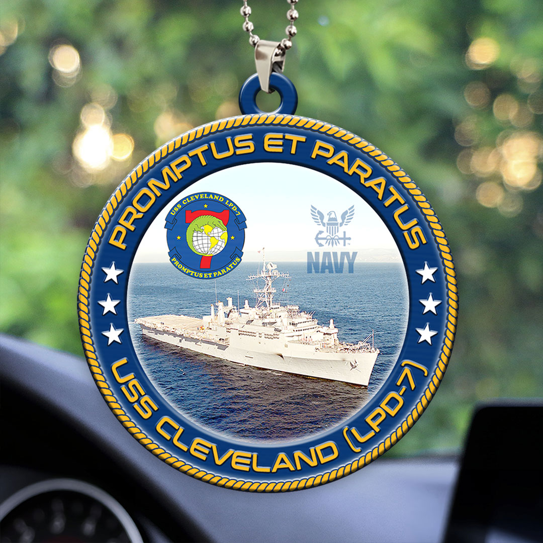 USS Cleveland (LPD-7) Custom Shape 2-sided Acrylic Car Ornament – HOATT13206