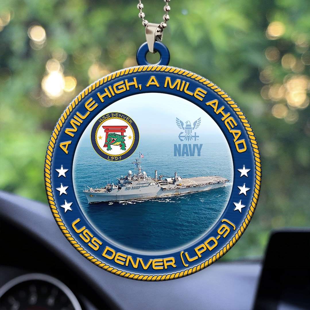 USS Denver (LPD-9) Custom Shape 2-sided Acrylic Car Ornament – HOATT13207