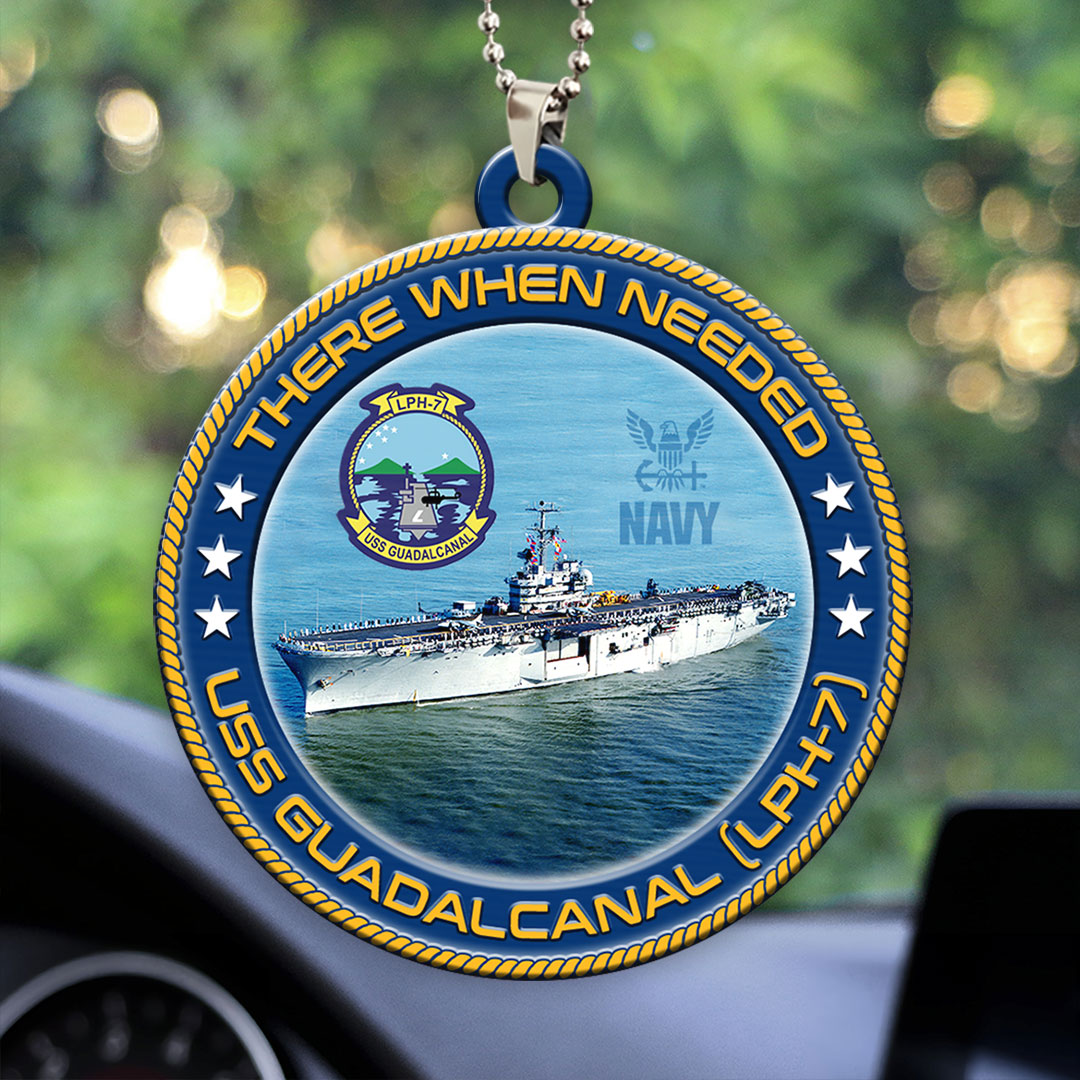 USS Guadalcanal (LPH-7) Custom Shape 2-sided Acrylic Car Ornament – HOATT13216