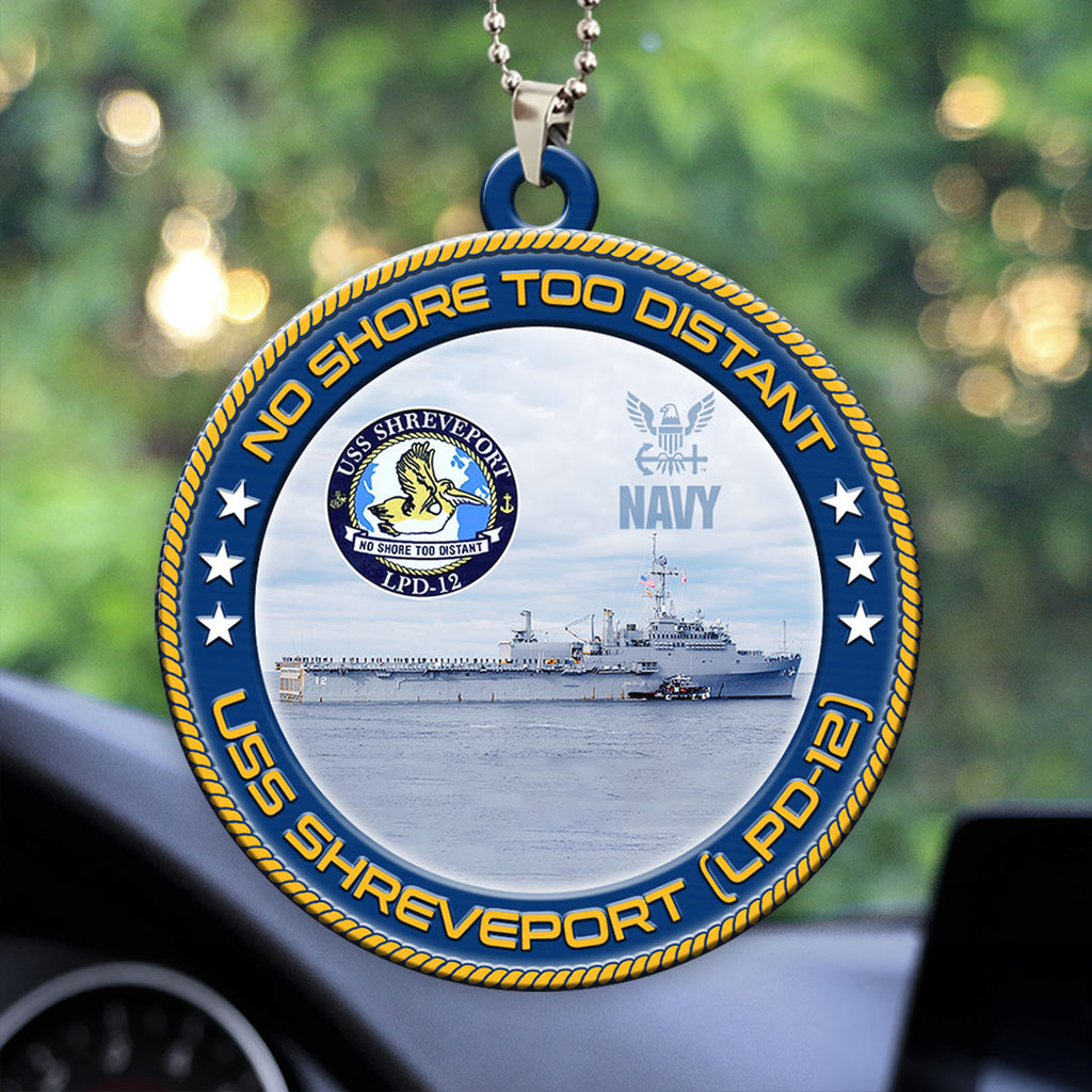 USS Shreveport (LPD-12) Custom Shape 2-sided Acrylic Car Ornament – HOATT13230