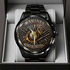 US Marine Corps Black Stainless Steel Watch – TANTN16497