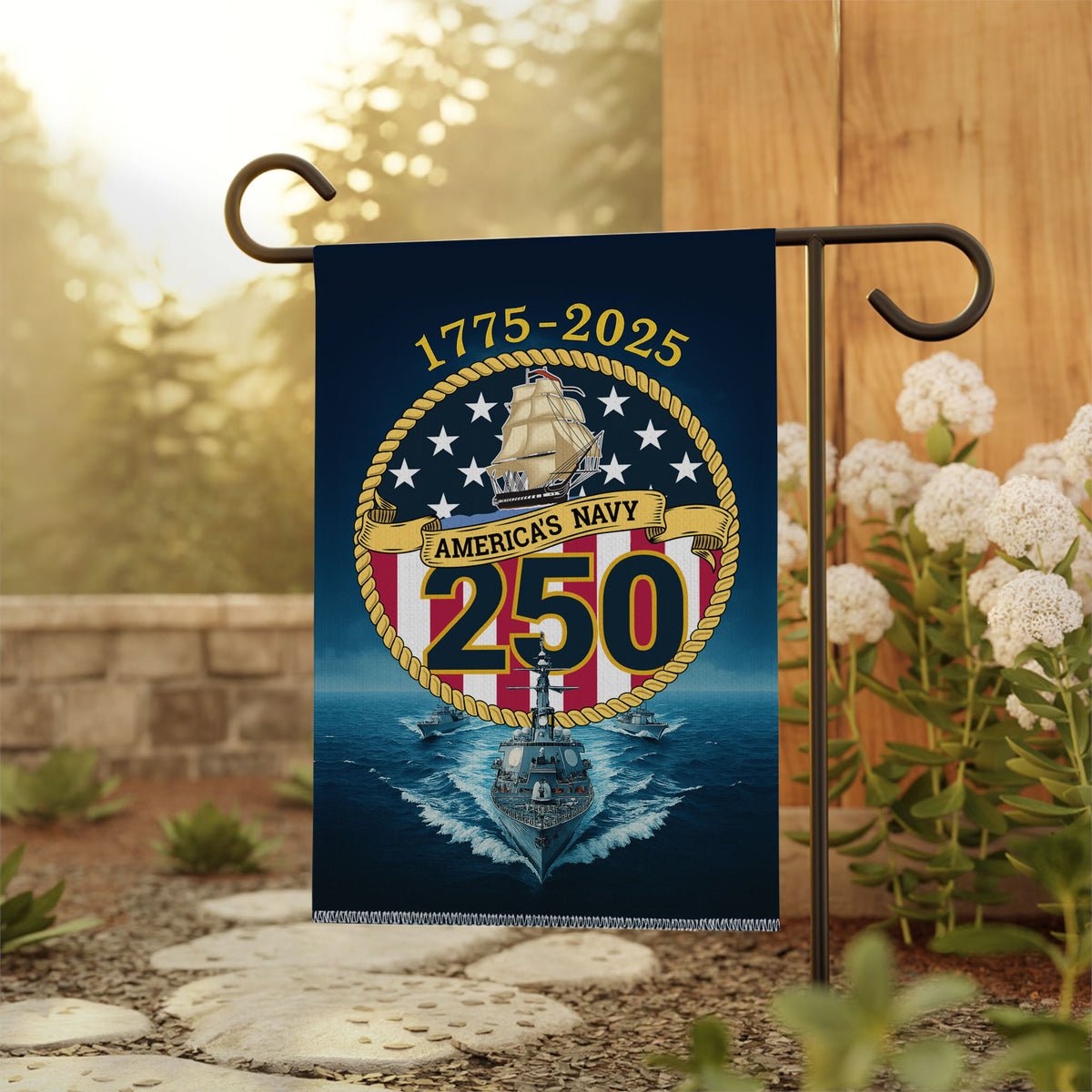 US Navy 250th Anniversary 2025 Double-side Garden Flag – TMTHU725