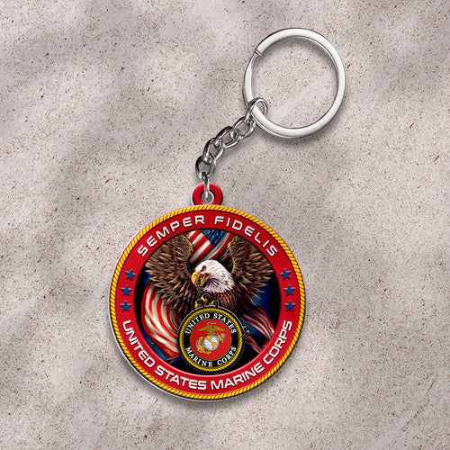 US Marine Corps Custom Shape 2-sided Keychain – HOATT13299