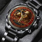 US Marine Corps Black Stainless Steel Watch – TANTN15977