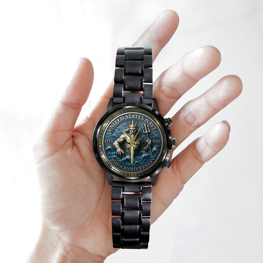 US Navy Black Stainless Steel Watch – TANTN15893