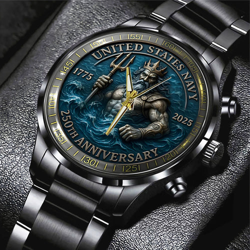 US Navy Black Stainless Steel Watch – TANTN15895