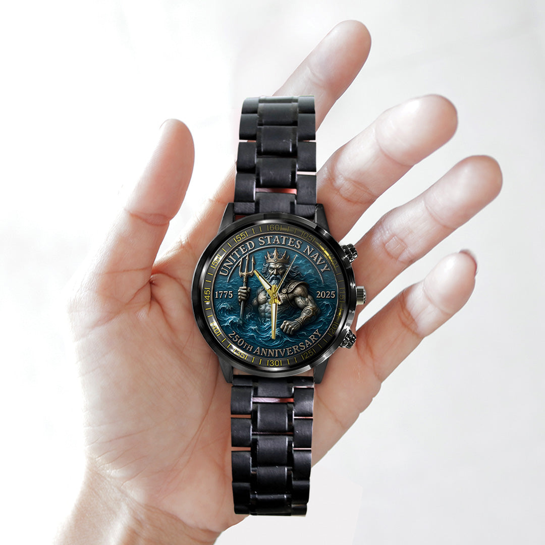 US Navy Black Stainless Steel Watch – TANTN15895