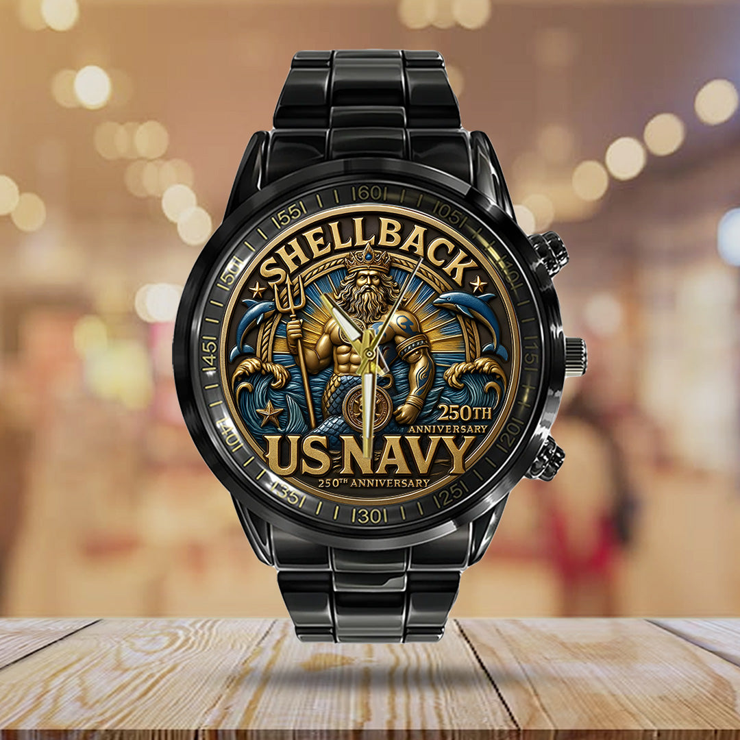 US Navy Black Stainless Steel Watch – TANTN15899