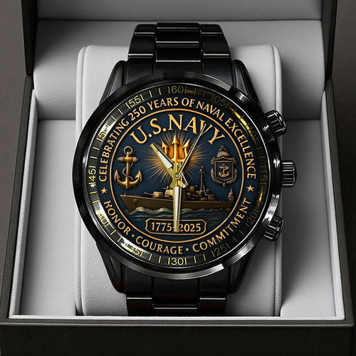 US Navy Black Stainless Steel Watch – TANTN15984