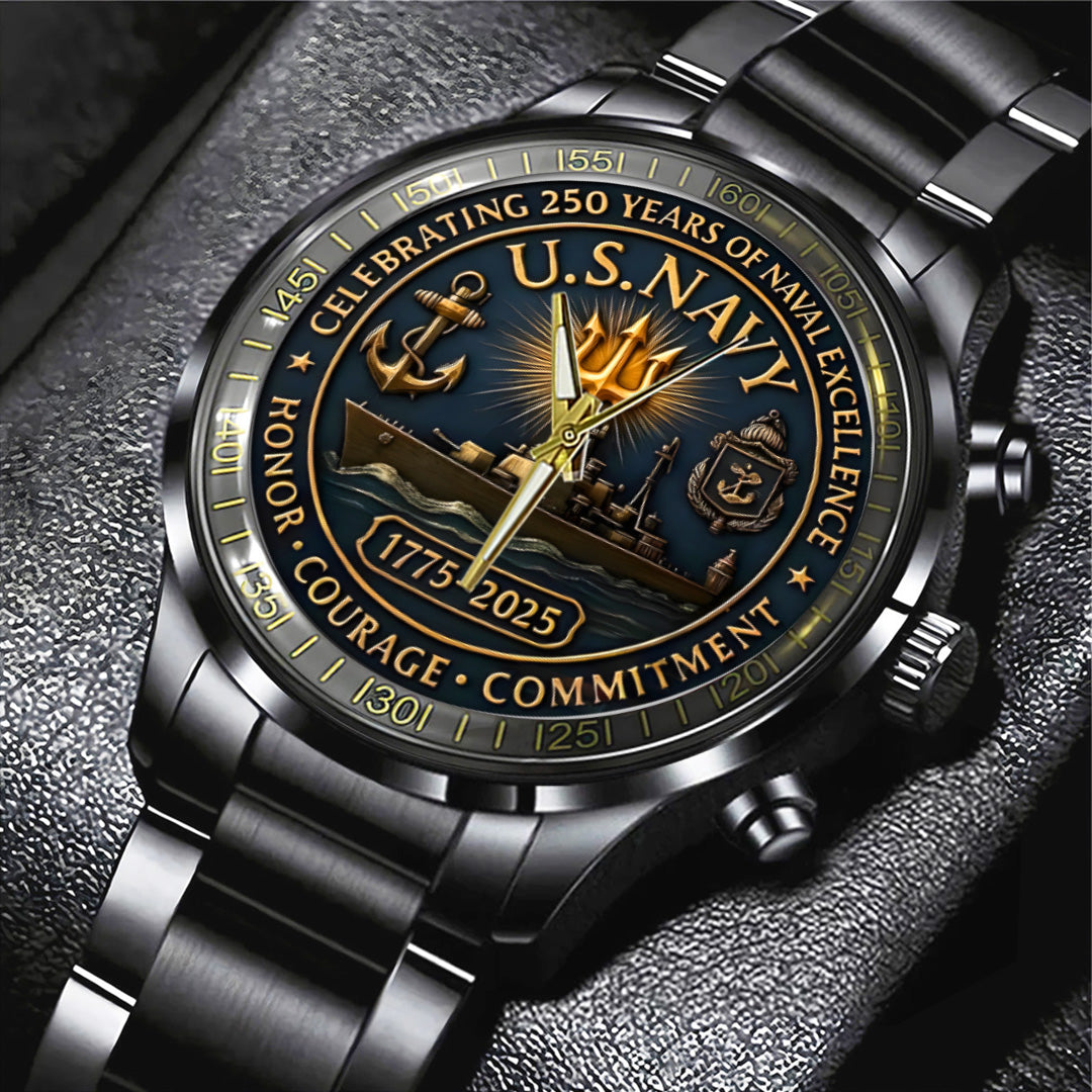 US Navy Black Stainless Steel Watch – TANTN15984