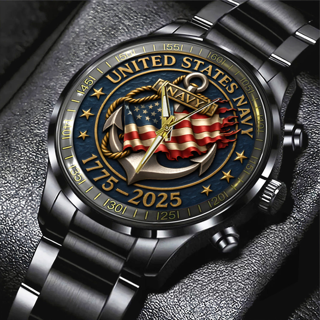 US Navy Black Stainless Steel Watch – TANTN15988