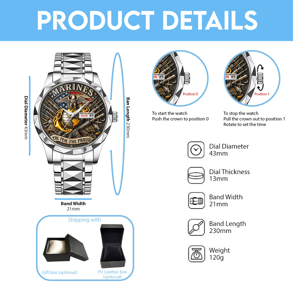 US Marine Corps Alloy Luxury Quartz Watch – TANTN 14817