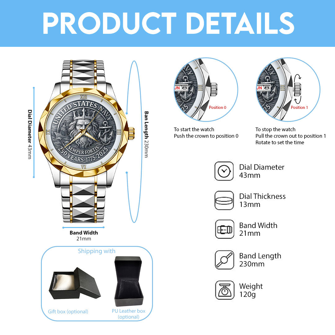 US Navy Alloy Luxury Quartz Watch – HOATT 11931