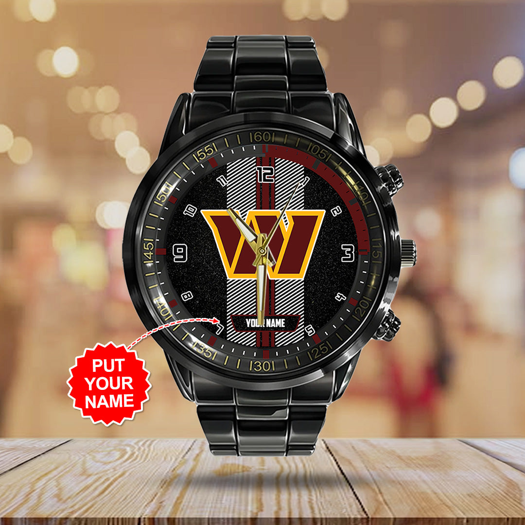 Personalized Washington Commanders Black Stainless Steel Watch – TANTN16032