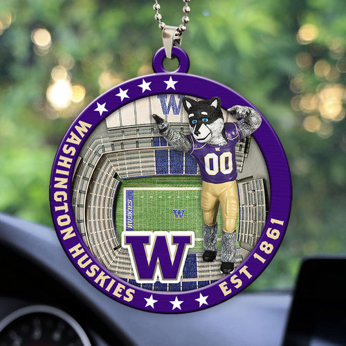 Washington Huskies Football Custom shape 2-sided Acrylic Car Ornament – HOATT13122