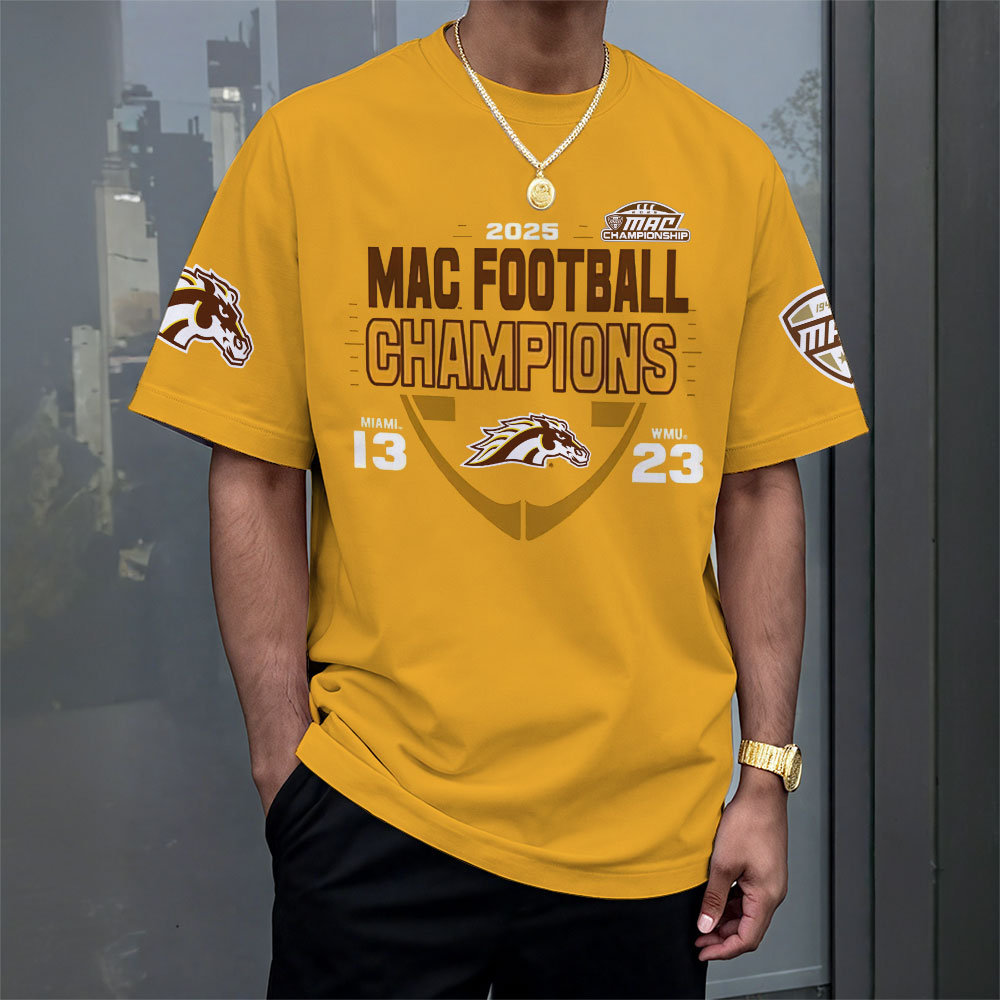 Western Michigan Broncos 2025 MAC Football Champions 3D Apparel – MAITM14080